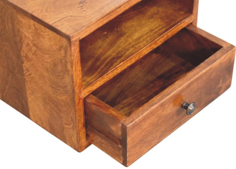 Artisan Furniture Riešutmedžio atspalvio naktinis staliukas su 1 stalčiumi, 30 cm