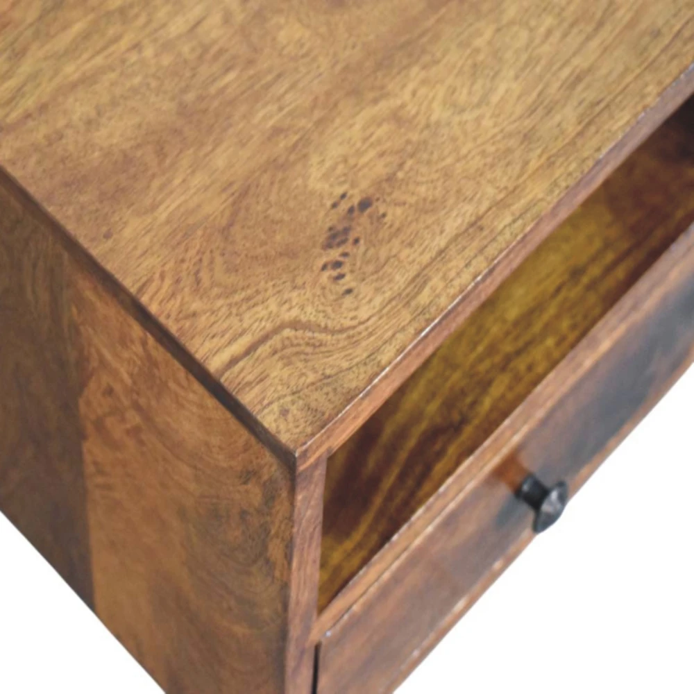 Artisan Furniture Riešutmedžio atspalvio naktinis staliukas su 1 stalčiumi, 30 cm