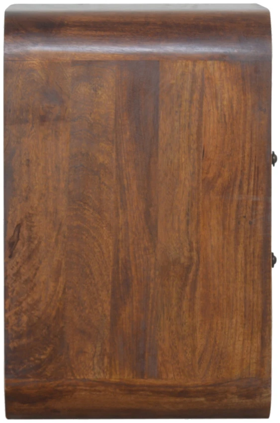 Artisan Furniture Riešutmedžio atspalvio naktinis staliukas su 2 stalčiais, 40 cm