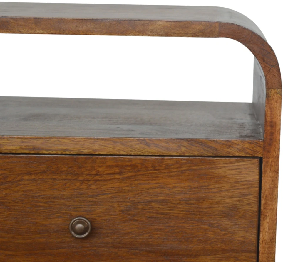 Artisan Furniture Riešutmedžio atspalvio naktinis staliukas su 2 stalčiais, 40 cm