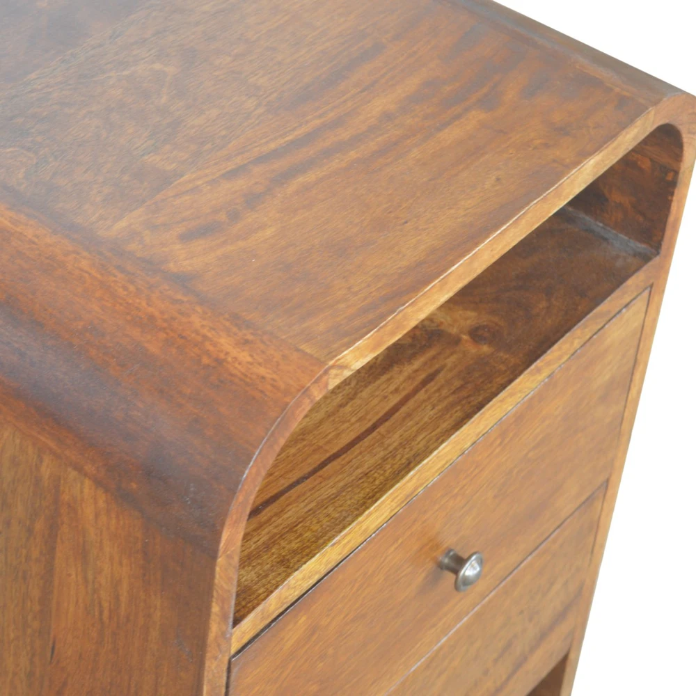 Artisan Furniture Riešutmedžio atspalvio naktinis staliukas su 2 stalčiais, 40 cm