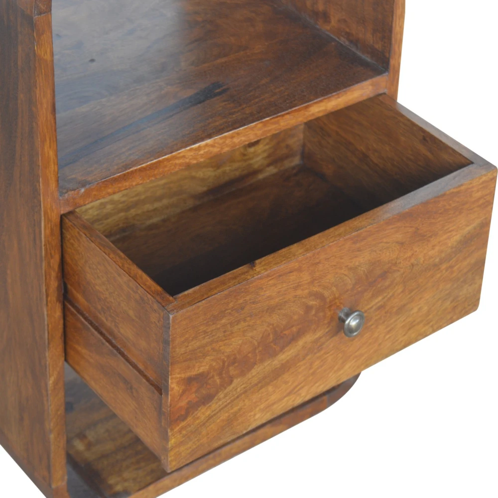 Artisan Furniture Riešutmedžio atspalvio naktinis staliukas su 2 stalčiais, 40 cm