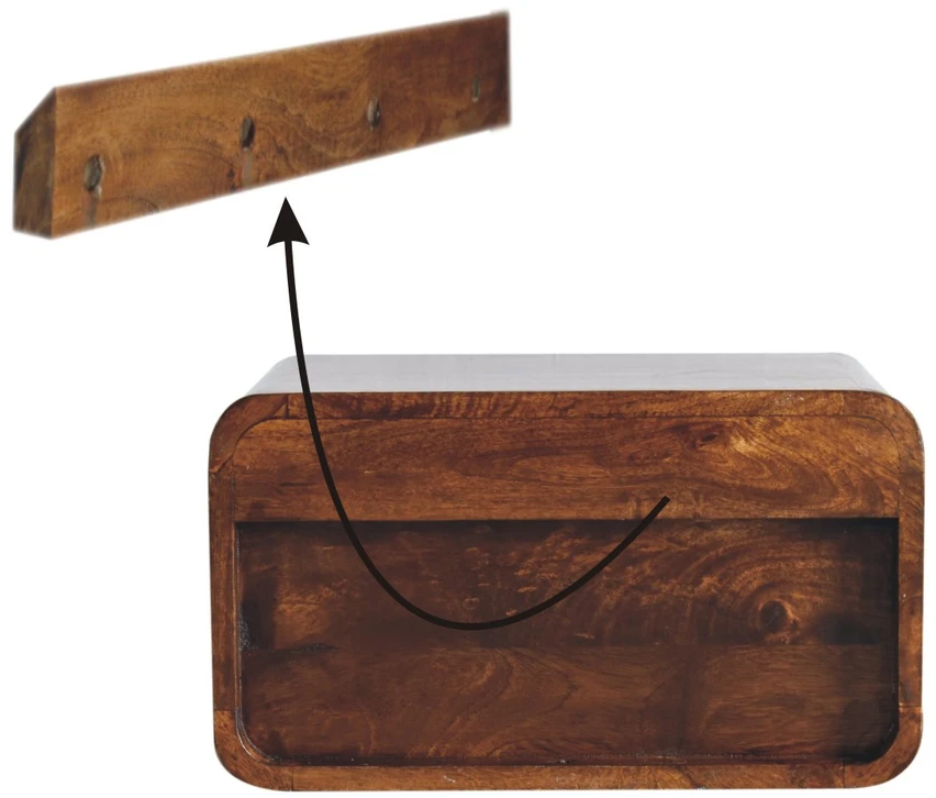 Artisan Furniture Riešutmedžio atspalvio naktinis staliukas, 45 cm