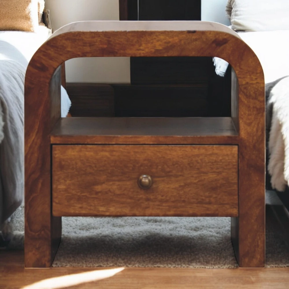 Artisan Furniture Riešutmedžio atspalvio naktinis staliukas, 45 cm