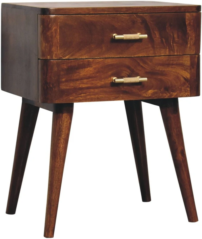 Artisan Furniture Riešutmedžio atspalvio Nordic naktinis staliukas
