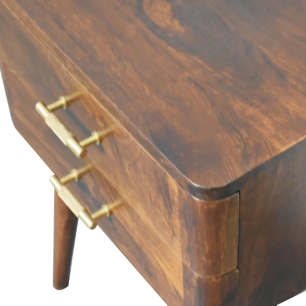Artisan Furniture Riešutmedžio atspalvio Nordic naktinis staliukas