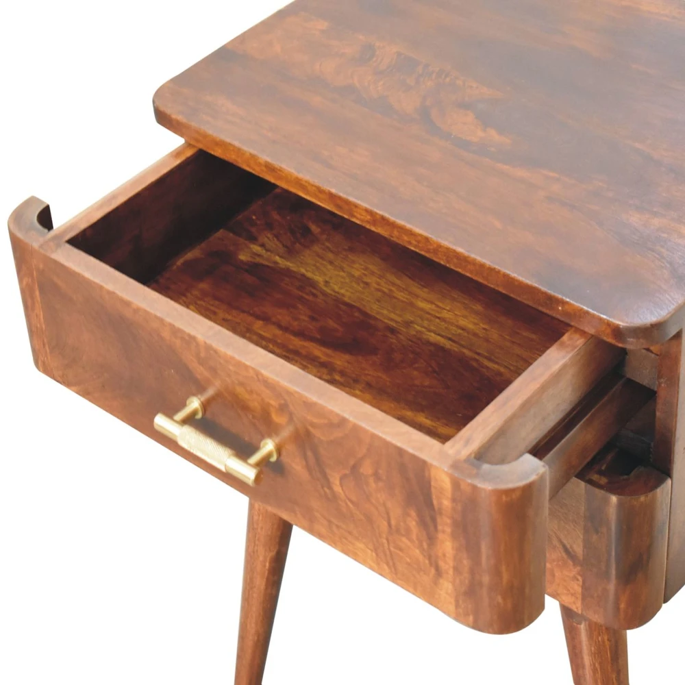 Artisan Furniture Riešutmedžio atspalvio Nordic naktinis staliukas