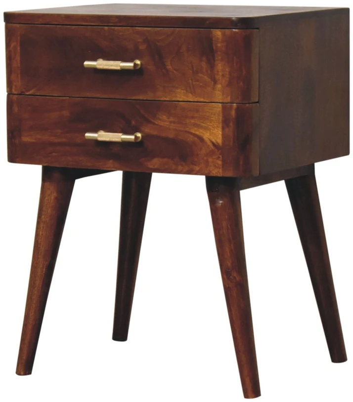 Artisan Furniture Riešutmedžio atspalvio Nordic naktinis staliukas