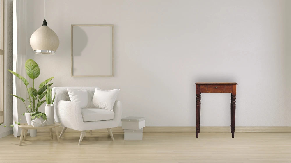 Artisan Furniture Riešutmedžio rašomasis stalas su tekintomis kojomis
