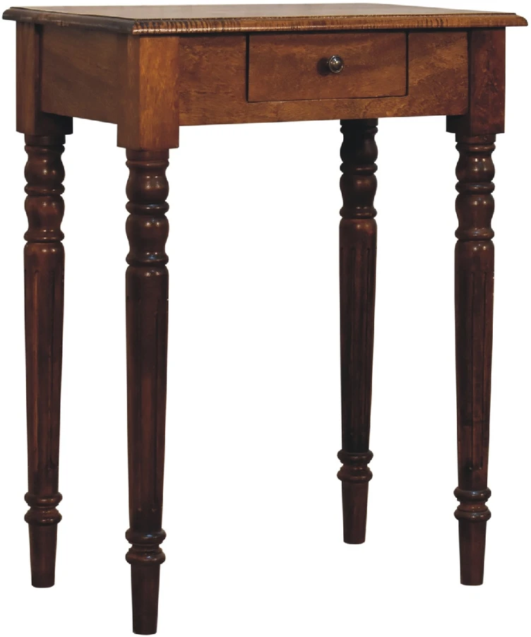 Artisan Furniture Riešutmedžio rašomasis stalas su tekintomis kojomis
