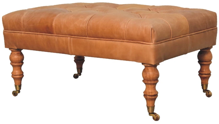 Artisan Furniture Rudos buivolo odos pufas su ratukais