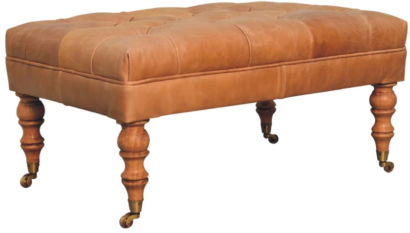 Artisan Furniture Rudos buivolo odos pufas su ratukais