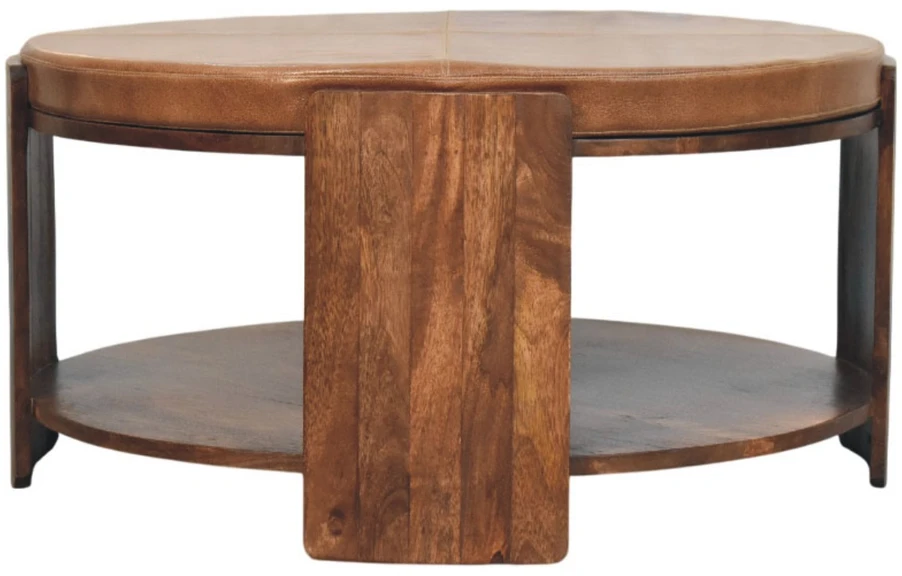 Artisan Furniture Savoy Leather mango medienos kavos staliukas