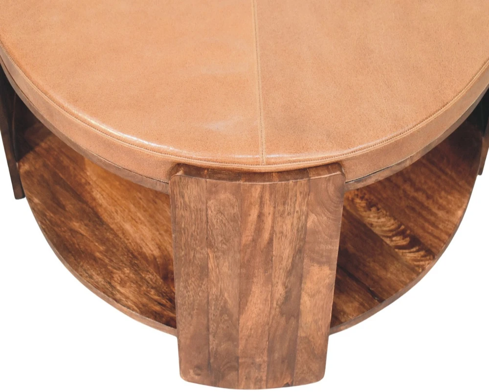 Artisan Furniture Savoy Leather mango medienos kavos staliukas