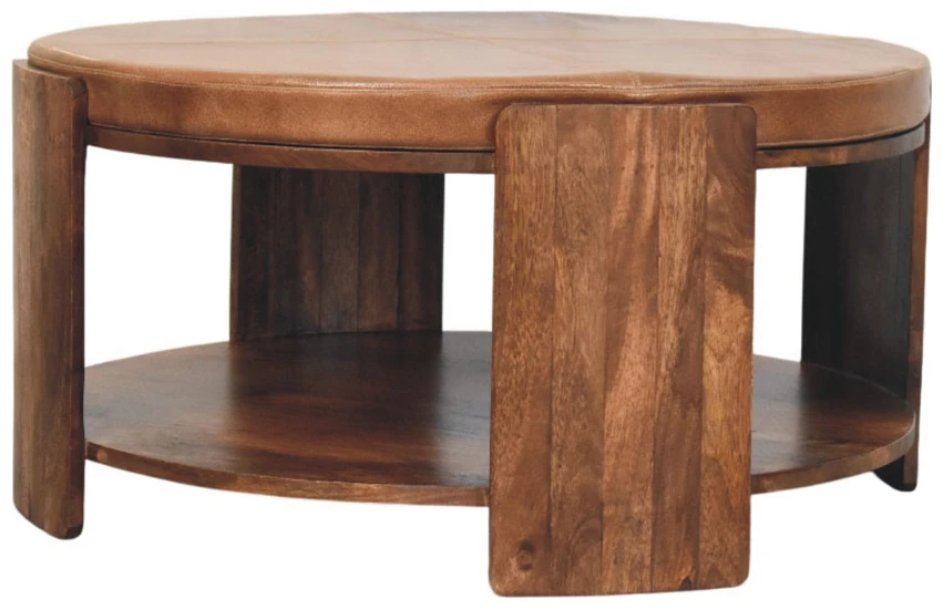 Artisan Furniture Savoy Leather mango medienos kavos staliukas