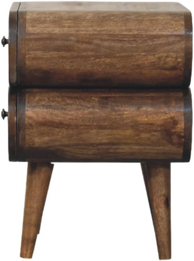 Artisan Furniture Slimline -Drawer mango medienos naktinis staliukas su 2 stalčiais
