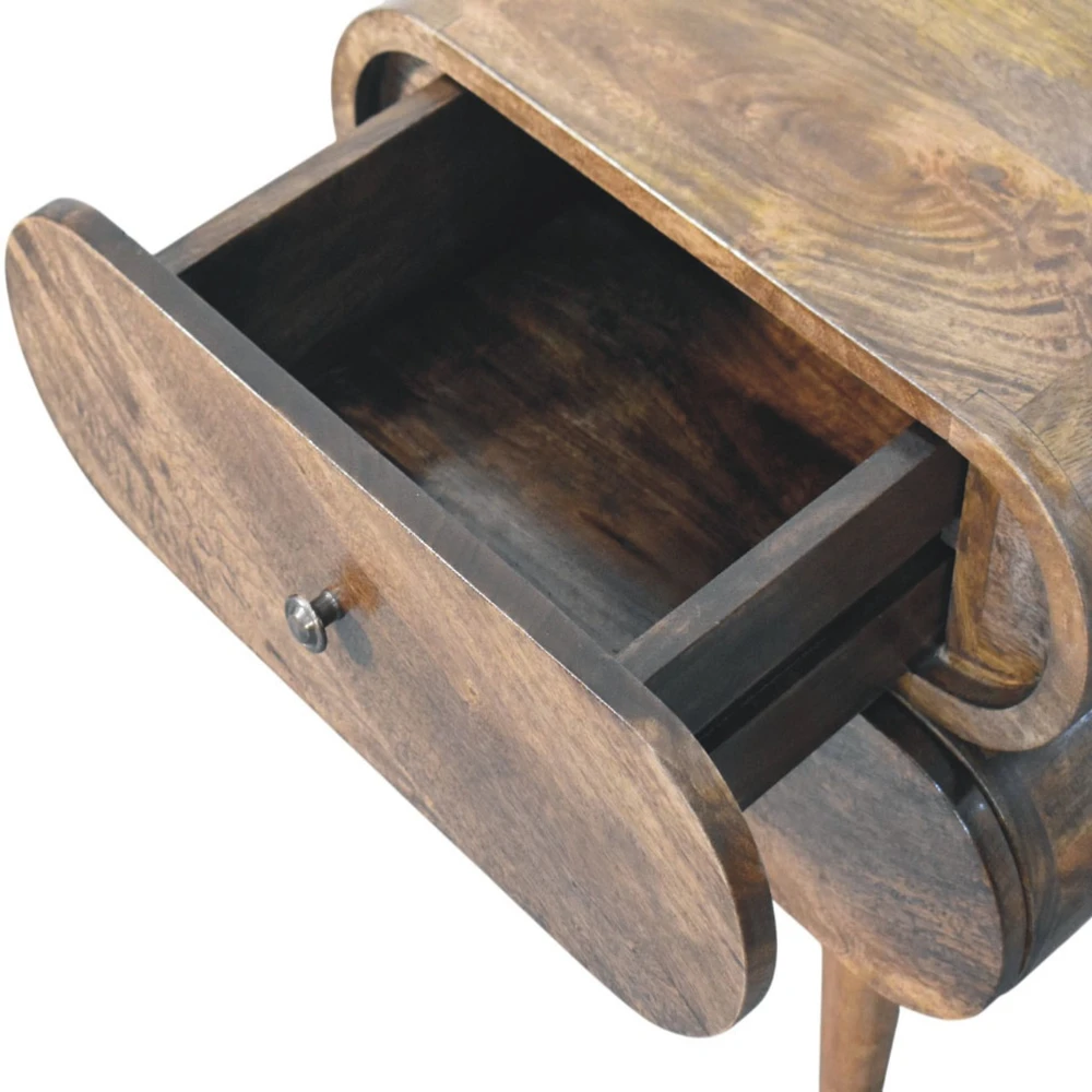 Artisan Furniture Slimline -Drawer mango medienos naktinis staliukas su 2 stalčiais
