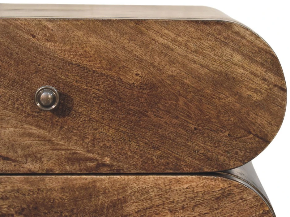 Artisan Furniture Slimline -Drawer mango medienos naktinis staliukas su 2 stalčiais