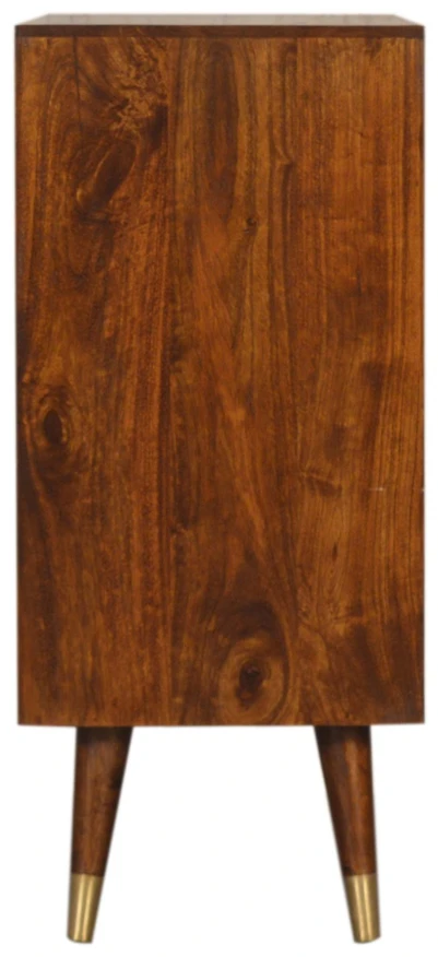 Artisan Furniture Manila Gold mango medienos spintelė su žalvario spalvos detalėmis