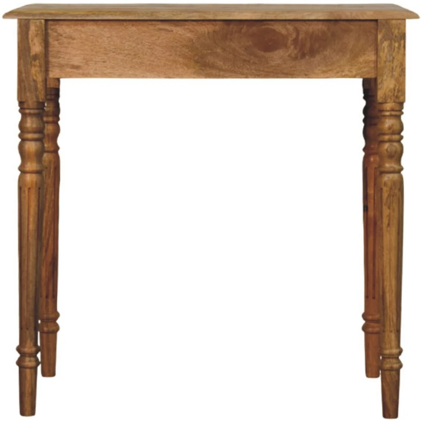 Artisan Furniture Turned Leg mango medienos rašomasis stalas, ąžuolo atspalvio