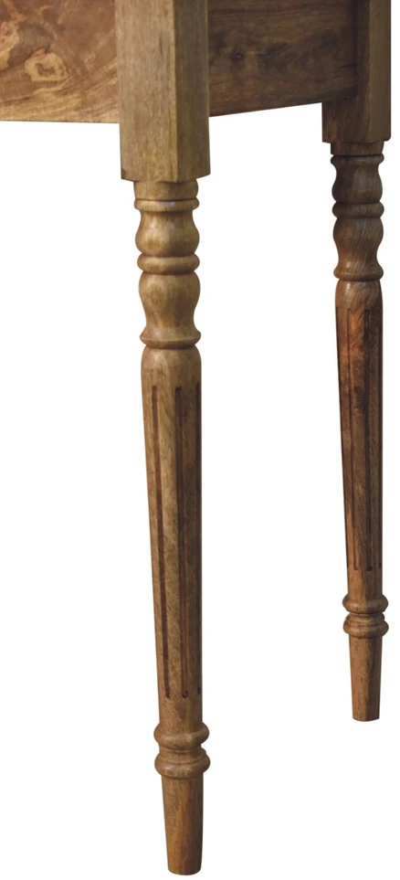 Artisan Furniture Turned Leg mango medienos rašomasis stalas, ąžuolo atspalvio