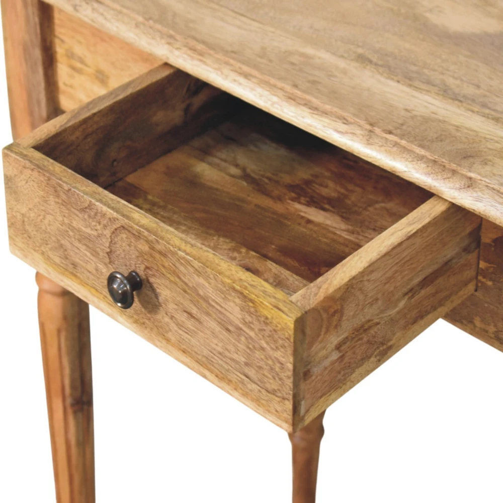 Artisan Furniture Turned Leg mango medienos rašomasis stalas, ąžuolo atspalvio