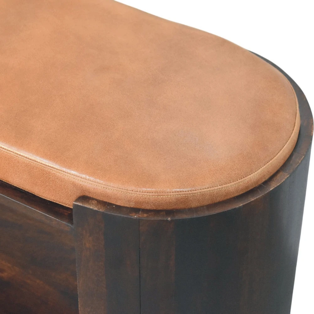 Artisan Furniture Valencia Leather Shoe mango medienos suoliukas