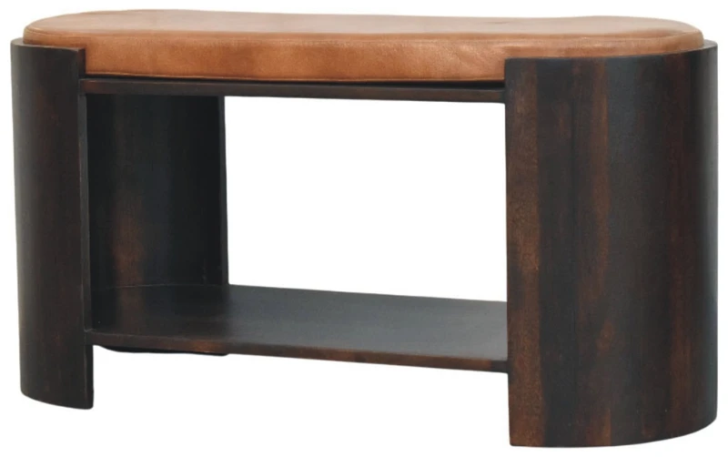Artisan Furniture Valencia Leather Shoe mango medienos suoliukas