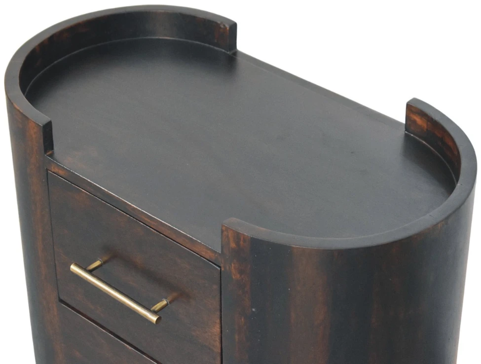 Artisan Furniture Valencia Two-Drawer mango medienos naktinis staliukas su 2 stalčiais