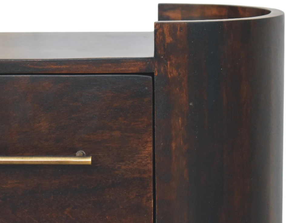 Artisan Furniture Valencia Two-Drawer mango medienos naktinis staliukas su 2 stalčiais