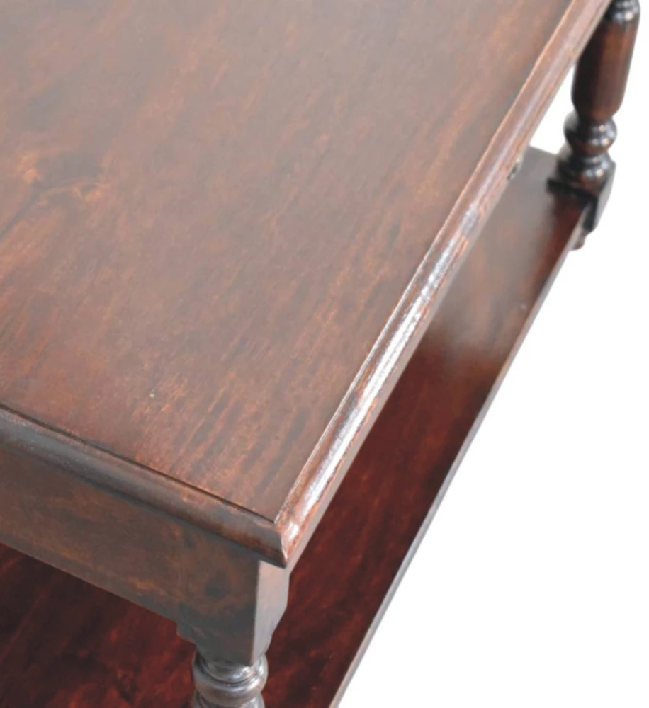 Artisan Furniture Vyšnios atspalvio konsolinis staliukas su tekintomis kojelėmis