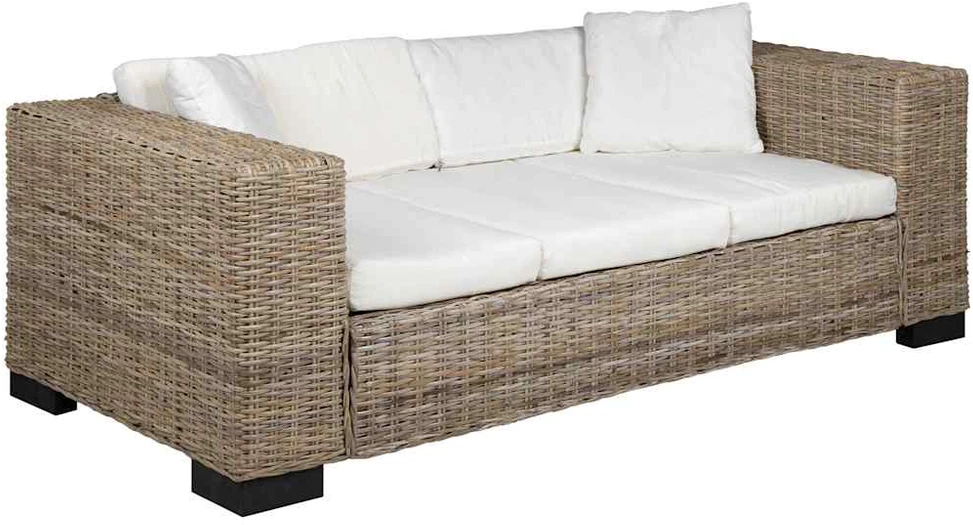 Sofa Aštuonių dalių trivietės sofos komplektas, ratanas