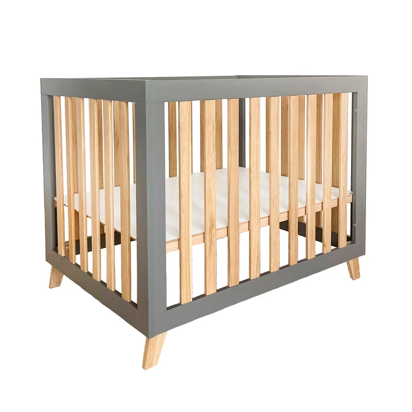 ATB Kūdikio maniežas „Oak“, Pilka / natūrali mediena