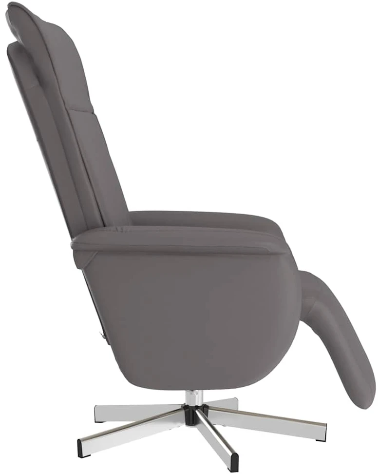 Fotelis Atlošiama masažinė kėdė su pakoja, pilkos spalvos, dirbtinė oda