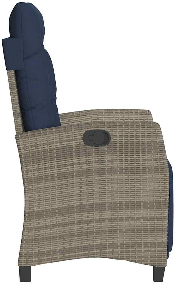 Atlošiama sodo kėdė su pakoja, pilkos spalvos, poliratanas