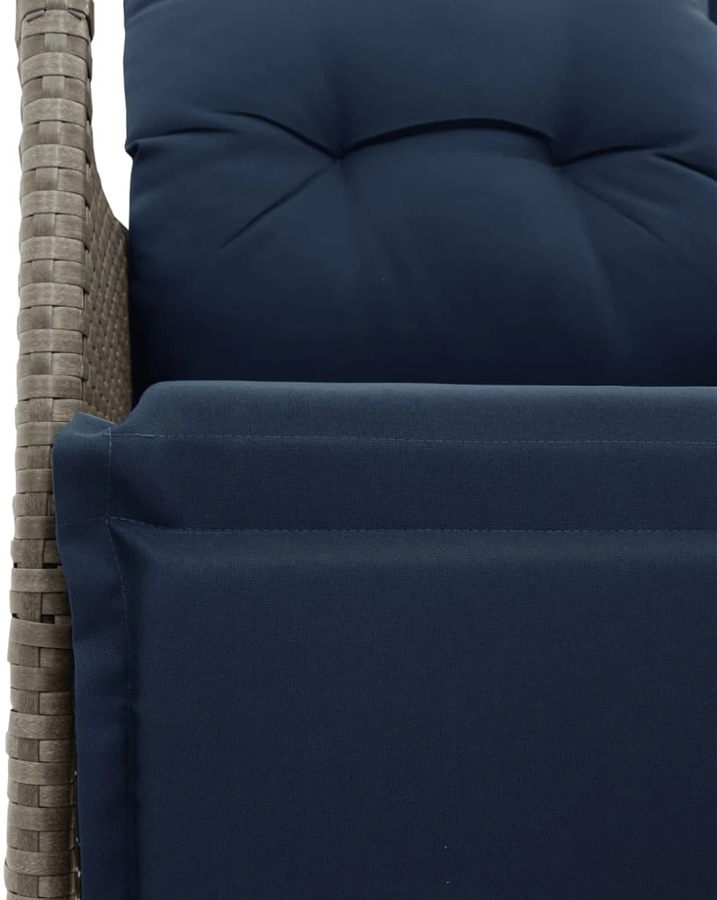 Atlošiama sodo sofa, 2 vietų, su staliuku, pilka, polirotangas