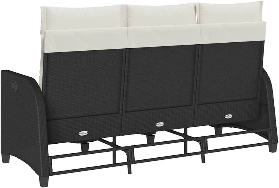 Atlošiama sodo sofa su pagalvėlėmis L formos smėlio juodas