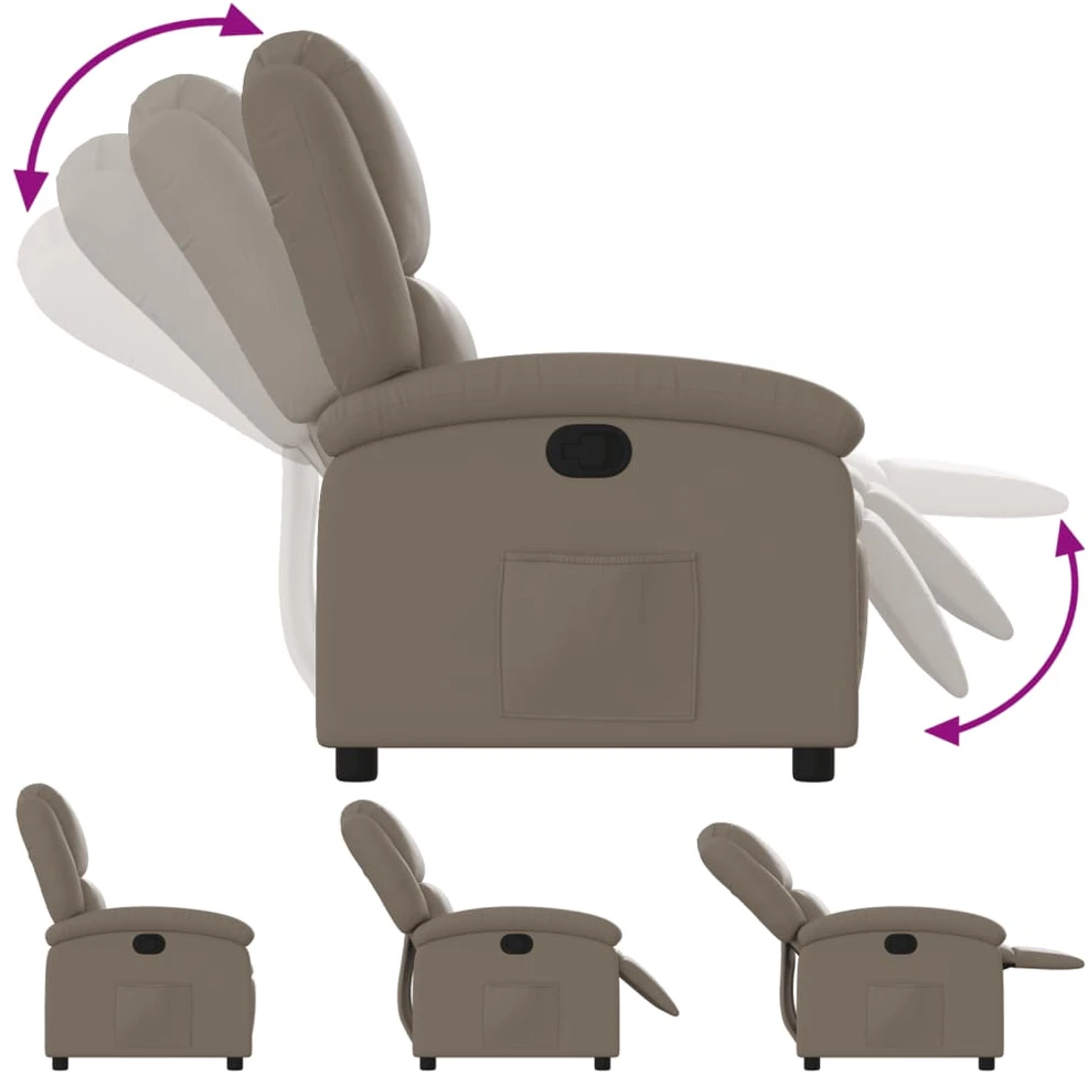 Fotelis Atlošiamas krėslas, kapučino spalvos, dirbtinė oda