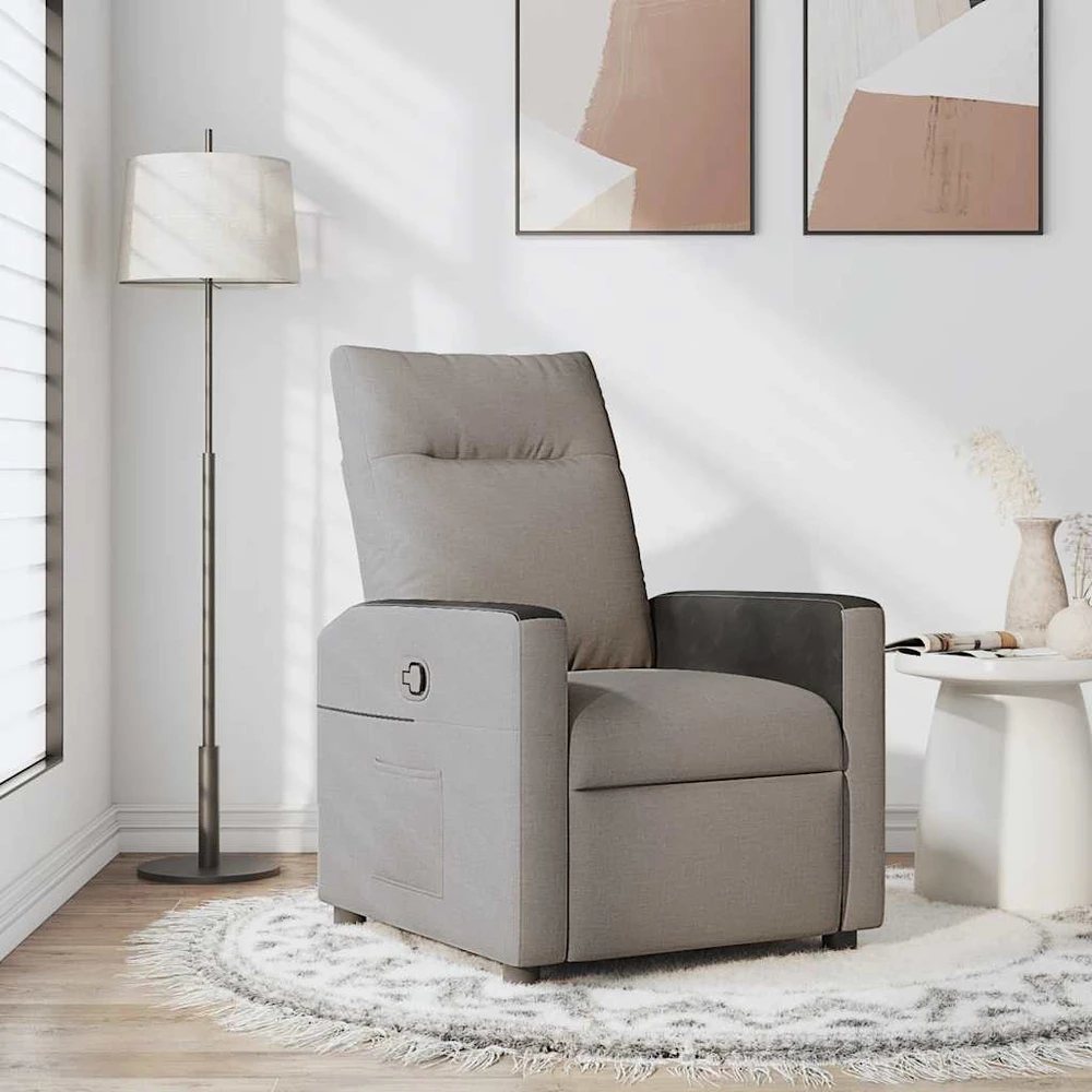 Fotelis Atlošiamas krėslas, taupe spalvos, audinys