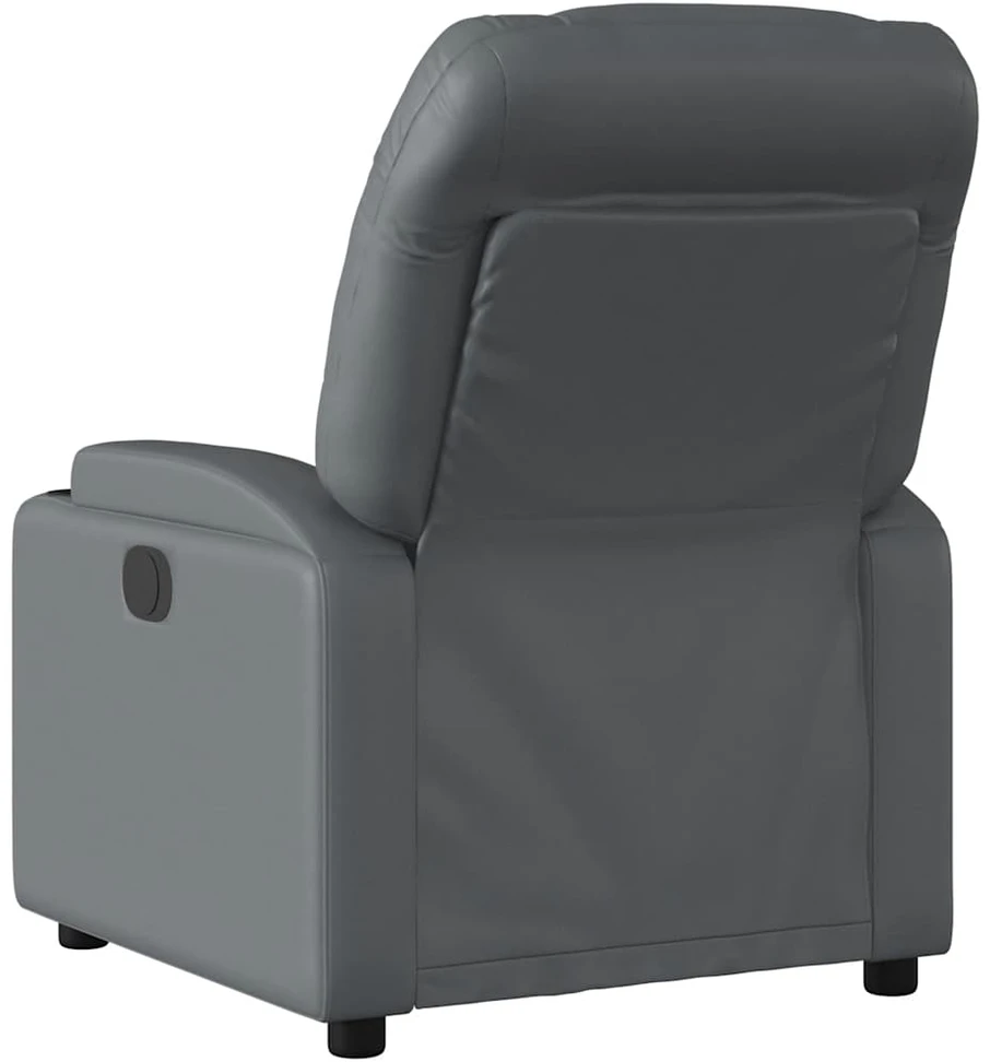 Fotelis Atlošiamas masažinis krėslas, pilkos spalvos, dirbtinė oda