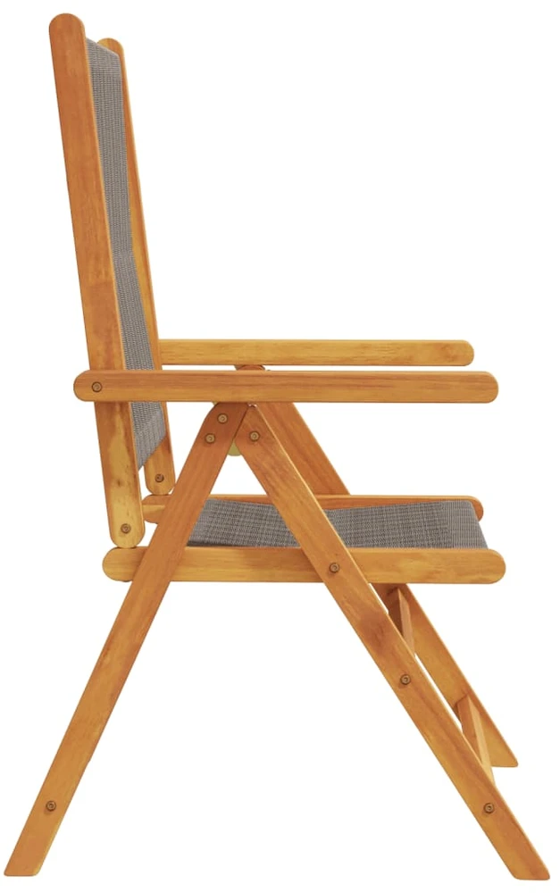Sulankstomos atlošiamos kėdės, 6 vnt., pilkos spalvos, akacijos masyvas