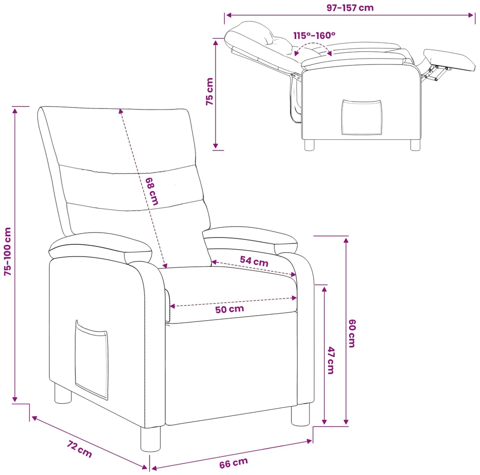 Fotelis Atsilošimas Pilka Dirbtinė oda