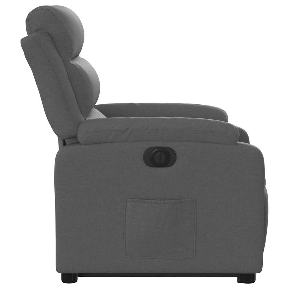 Fotelis Atsistojantis atlošiamas krėslas, tamsiai pilkas, audinys