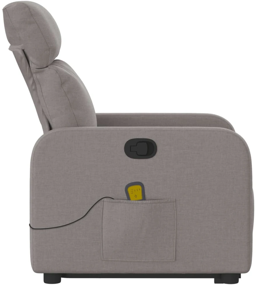 Fotelis Atsistojantis atlošiamas masažinis krėslas, taupe, audinys