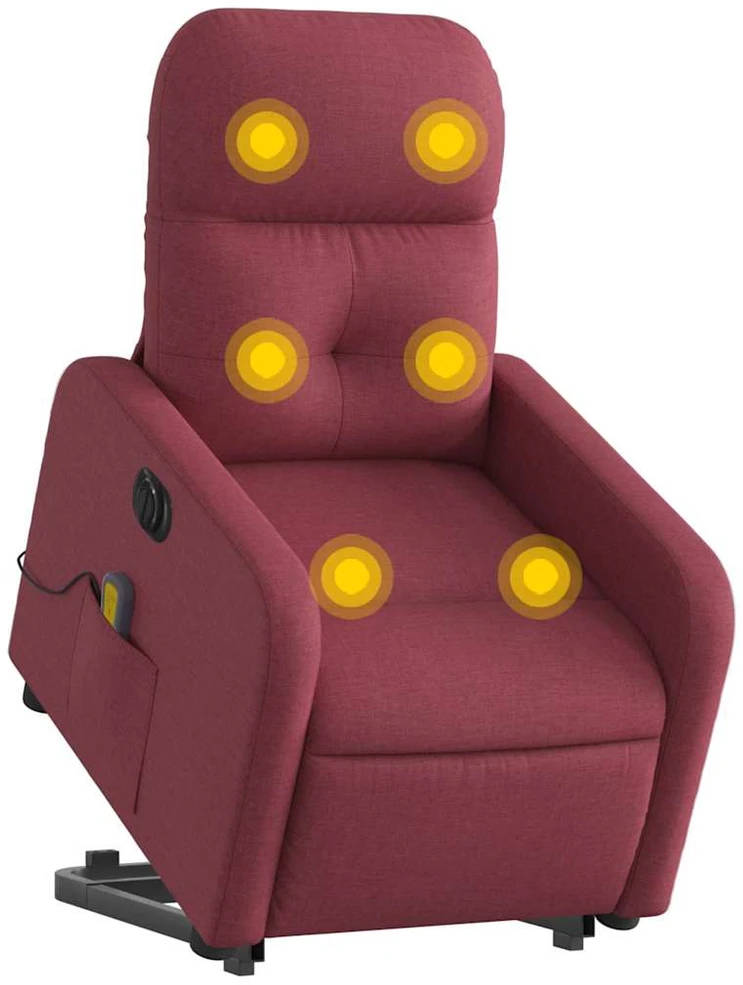 Fotelis Atsistojantis elektrinis masažinis krėslas, vyno, audinys