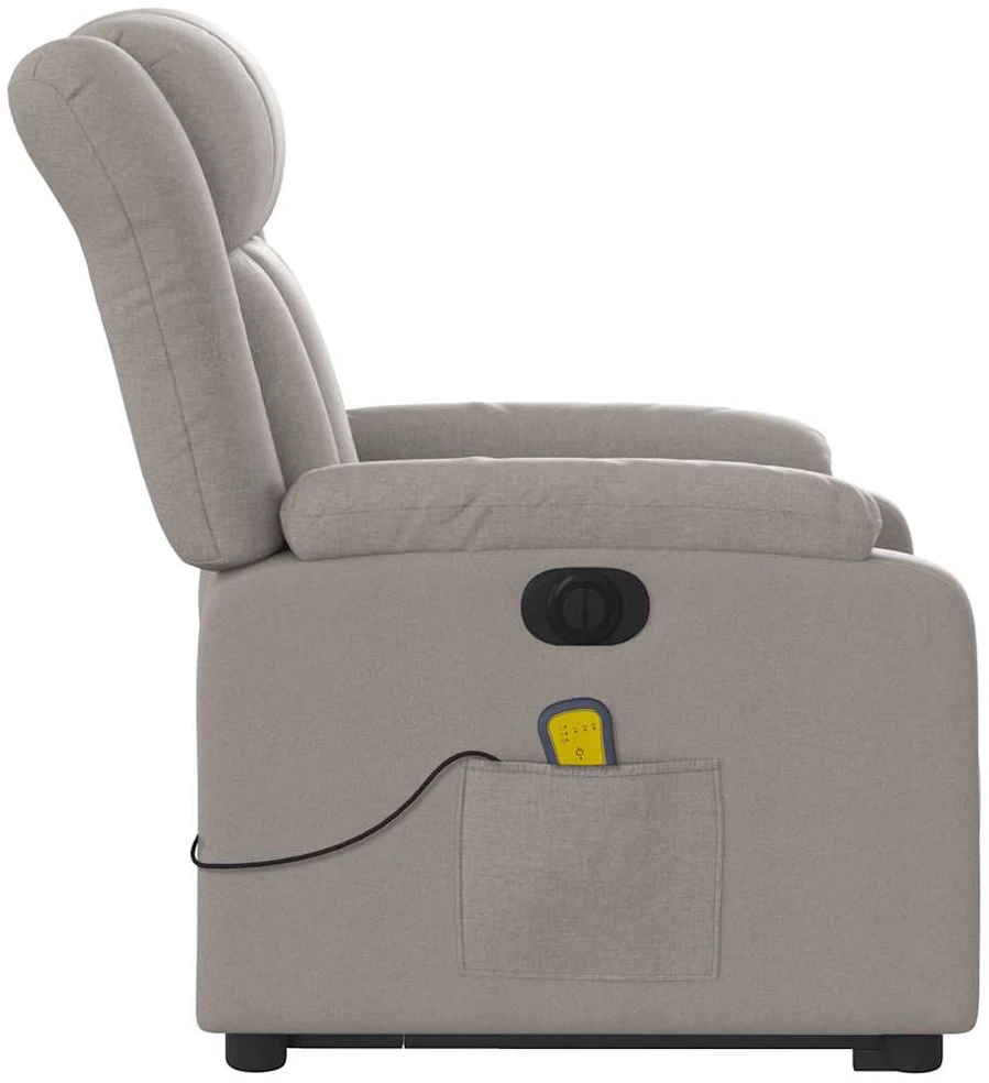 Fotelis Atsistojantis elektrinis masažinis krėslas, taupe, audinys