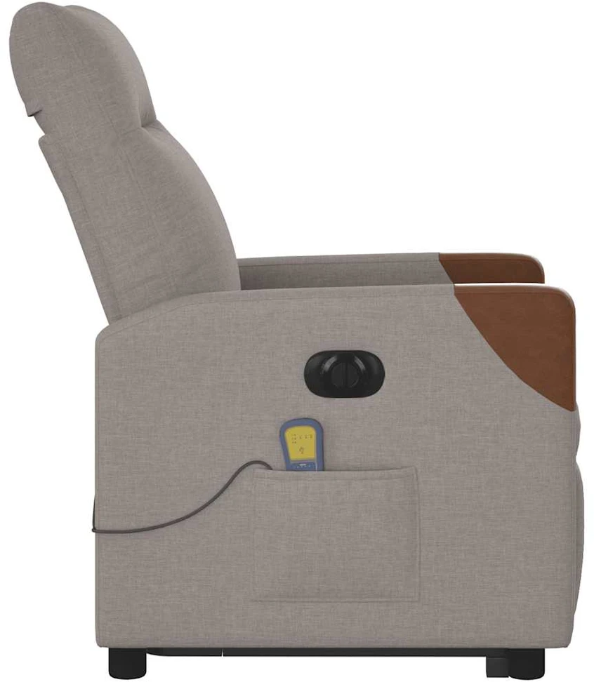 Fotelis Atsistojantis elektrinis masažinis krėslas, taupe, audinys