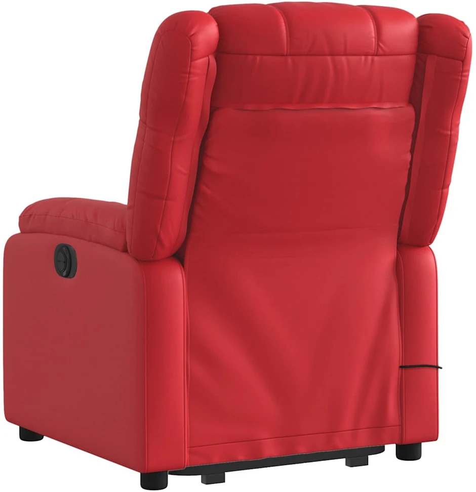 Fotelis Atsistojantis masažinis krėslas, raudonas, dirbtinė oda