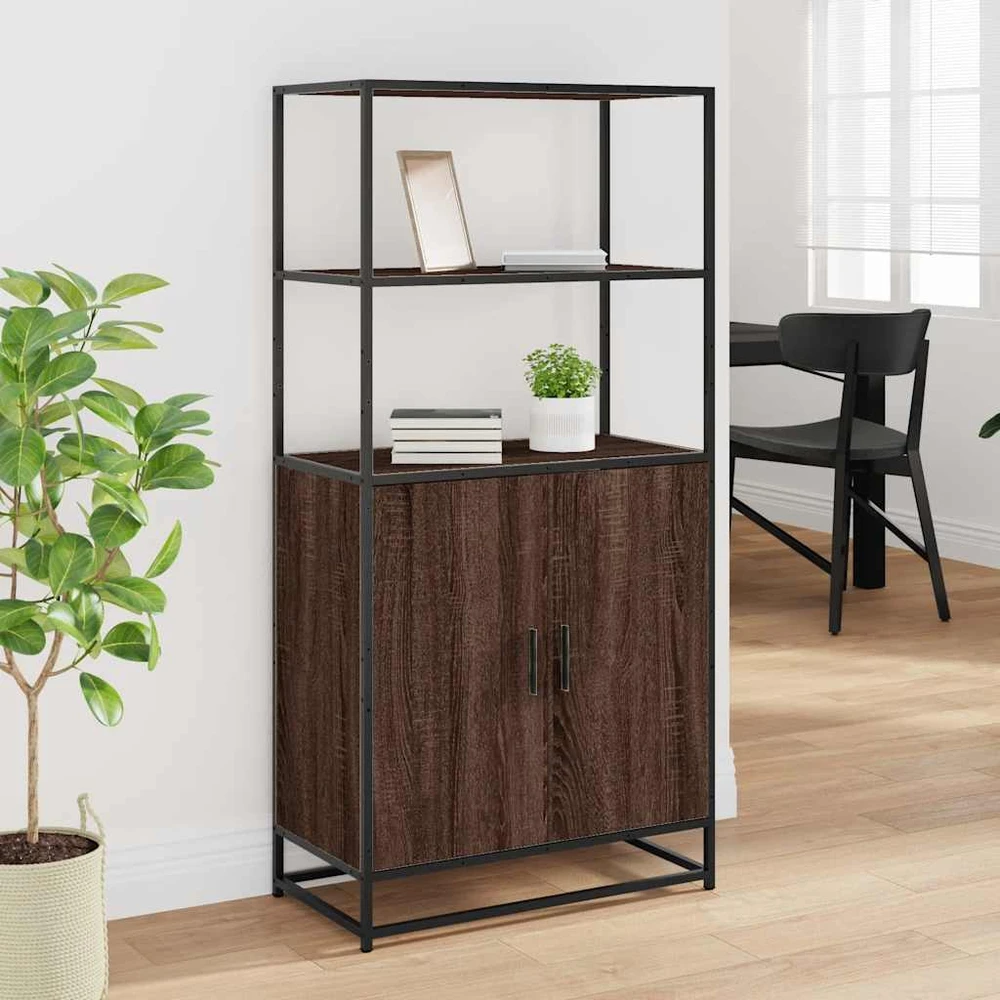 Highboard Rudas ąžuolas 68x35x139 cm Mediena ir metalas