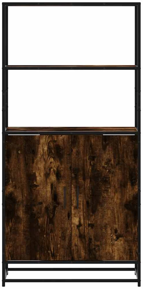 Highboard rūkytas ąžuolas 68x35x139 cm Mediena ir metalas